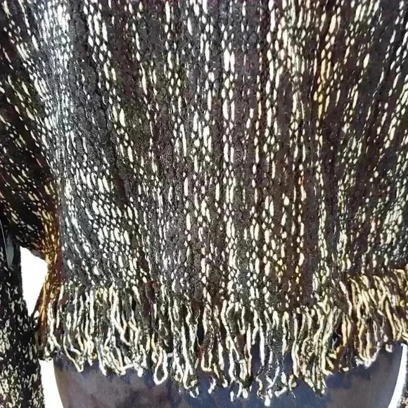 nic+zoe Fringe Worthy Jacket Black Petite Large - Picture 8 of 13